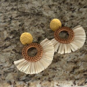 Elegant Gold and Cream Earrings